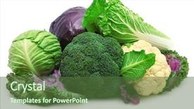  Presentation with cabbage - Slides consisting of collection cabbages isolated background and a tawny brown colored foreground