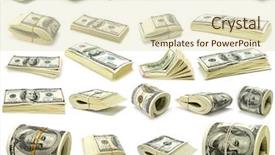  Presentation with background - PPT layouts enhanced with collection dollars isolated on white background and a soft green colored foreground