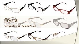  Presentation with modern eye glasses on yellow - PPT theme enhanced with collection eye glasses background and a cream colored foreground