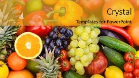  Presentation with vegetables - Cool new theme with collection fresh fruits and vegetables backdrop and a gold colored foreground