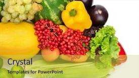  Presentation with fruit - Amazing PPT layouts having collection-fruit-and-vegetables backdrop and a yellow colored foreground