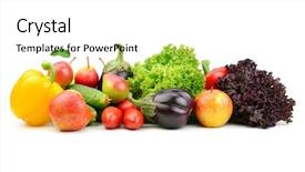  Presentation with fruits - Slides having collection fruits and vegetables isolated background and a white colored foreground