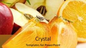  Presentation with fruits - PPT theme enhanced with collection-fruits-isolated-on-white background and a yellow colored foreground