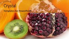  Presentation with fruits - Beautiful slide set featuring collection-fruits-isolated-on-white backdrop and a gold colored foreground