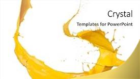  Presentation with blue water splash isolated - Presentation theme having collection isolated on white background background and a white colored foreground