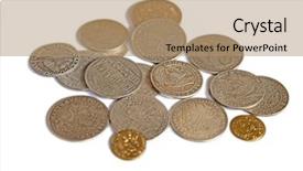  Presentation with medieval - Beautiful slides featuring king fine - collection of the medieval coins backdrop and a coral colored foreground