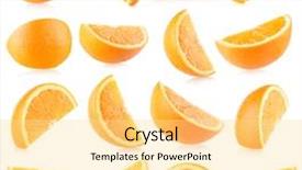  Presentation with orange - Cool new presentation design with collection of 16 orange slices backdrop and a blonde colored foreground