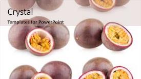  Presentation with passion fruit - Presentation design enhanced with collection of 6 passion fruit background and a coral colored foreground