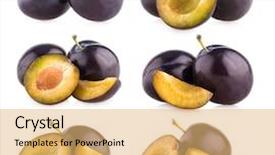  Presentation with robot design images - Presentation design consisting of collection of 6 plum images background and a yellow colored foreground