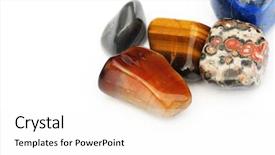  Presentation with stones - Slides with collection of beautiful precious stones background and a white colored foreground
