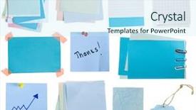  Presentation with paper clip notes - Beautiful slides featuring collection of blue paper notes backdrop and a cool aqua colored foreground
