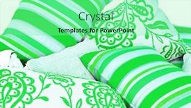  Presentation with bright - Audience pleasing slides consisting of collection of bright green cushions stacked up backdrop and a seafoam green colored foreground