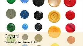  Presentation with well - Colorful presentation design enhanced with collection of buttons well isolated backdrop and a blonde colored foreground