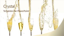  Presentation with splashing - Amazing theme having collection of champagne wine glasses backdrop and a cream colored foreground