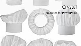  Presentation with chef - Presentation theme consisting of collection of chef hat isolated background and a white colored foreground