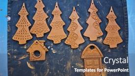  Presentation with textile denim - Audience pleasing PPT theme consisting of collection-of-clay-figures backdrop and a  colored foreground