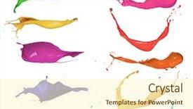  Presentation with paint - PPT theme enhanced with collection of colored paint splashes background and a cream colored foreground