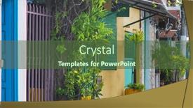  Presentation with ornamental plants - Slide deck featuring collection-of-colorful-flowers background and a tawny brown colored foreground