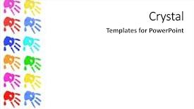  Presentation with colorful hand prints - Audience pleasing slides consisting of collection of colorful hand prints backdrop and a white colored foreground