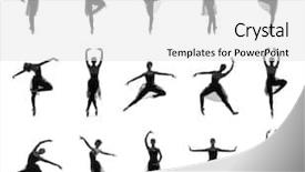  Presentation with ballet - PPT theme having collection of different ballet poses black and white silhouettes isolated on white background and a white colored foreground