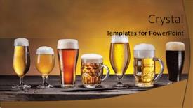  Presentation with old types - Presentation design featuring collection-of-different-beer-glasses background and a red colored foreground