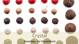  Presentation with different - Presentation theme featuring collection-of-different-peppercorns background and a lemonade colored foreground
