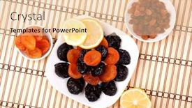  Presentation with fruits - Presentation theme having collection-of-dried-fruits background and a lemonade colored foreground