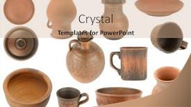  Presentation with ceramic - PPT theme with collection-of-earthenware-and-ceramic and a coral colored foreground