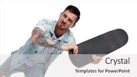  Presentation with angry people - Colorful slide set enhanced with collection of emotional people unkind backdrop and a  colored foreground