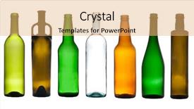  Presentation with bottle - Cool new PPT theme with collection of empty bottles backdrop and a yellow colored foreground