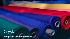  Presentation with tailor store - Slides consisting of collection-of-fashionable-fabrics-samples background and a ocean colored foreground