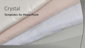  Presentation with fabrics - Slide set having collection-of-fashionable-fabrics-samples background and a light gray colored foreground