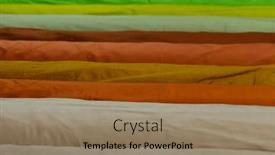  Presentation with fabrics - PPT theme enhanced with collection-of-fashionable-fabrics-samples background and a coral colored foreground