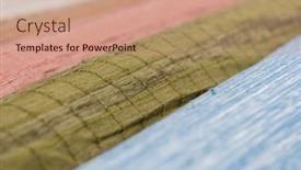  Presentation with fabrics - Presentation theme featuring collection-of-fashionable-fabrics-samples background and a coral colored foreground