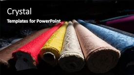  Presentation with fabrics - Slides with collection-of-fashionable-fabrics-samples background and a black colored foreground
