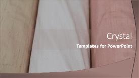  Presentation with tailor store - Presentation theme enhanced with collection-of-fashionable-fabrics-samples background and a coral colored foreground