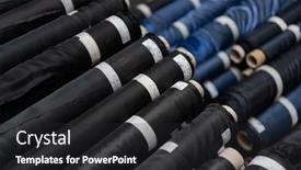 Presentation with fabrics - Slides enhanced with collection-of-fashionable-fabrics-samples background and a dark gray colored foreground