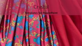  Presentation with fabrics - Presentation theme having collection-of-fashionable-fabrics-samples background and a red colored foreground