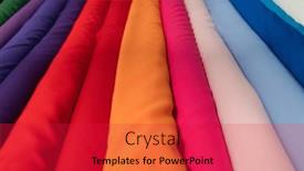  Presentation with tailor store - Presentation theme having collection-of-fashionable-fabrics-samples background and a red colored foreground