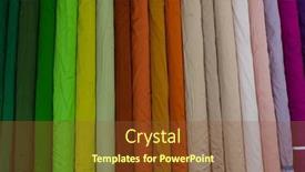  Presentation with tailor store - Presentation theme with collection-of-fashionable-fabrics-samples background and a tawny brown colored foreground