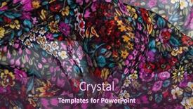  Presentation with tailor store - PPT theme featuring collection-of-fashionable-fabrics-samples background and a tawny brown colored foreground