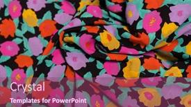  Presentation with tailor store - Theme consisting of collection-of-fashionable-fabrics-samples background and a violet colored foreground