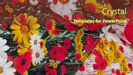  Presentation with tailor store - Presentation theme enhanced with collection-of-fashionable-fabrics-samples background and a tawny brown colored foreground