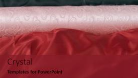  Presentation with tailor store - Slides enhanced with collection-of-fashionable-fabrics-samples background and a tawny brown colored foreground