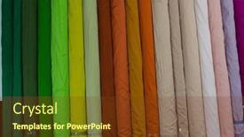  Presentation with fabrics - PPT theme enhanced with collection-of-fashionable-fabrics-samples background and a tawny brown colored foreground