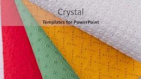  Presentation with tailor store - Presentation design consisting of collection-of-fashionable-fabrics-samples background and a light gray colored foreground