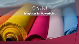  Presentation with tailor store - PPT theme consisting of collection-of-fashionable-fabrics-samples background and a seafoam green colored foreground