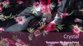  Presentation with fabrics - PPT theme having collection-of-fashionable-fabrics-samples background and a tawny brown colored foreground