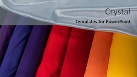  Presentation with tailor store - Presentation theme with collection-of-fashionable-fabrics-samples background and a light gray colored foreground
