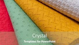  Presentation with fabrics - Presentation design featuring collection-of-fashionable-fabrics-samples background and a seafoam green colored foreground